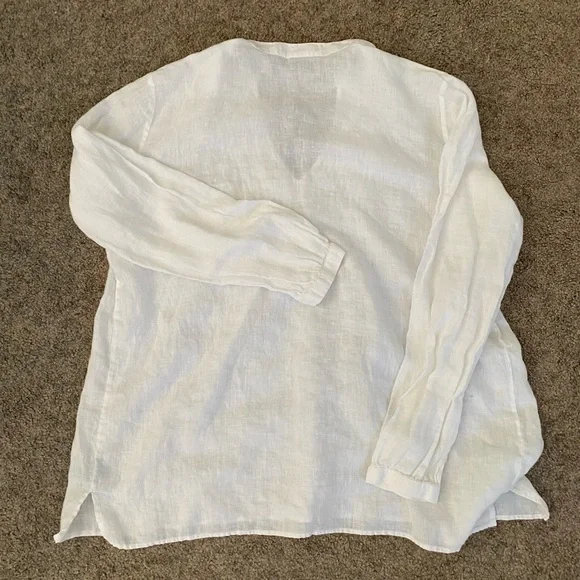 Ralph Lauren Womens White linen Casual Button Down Shirt size XL - Picture 3 of 3